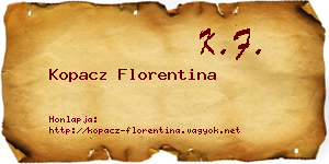 Kopacz Florentina névjegykártya